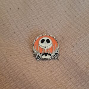 Jack Skellington Enamel Pin - Orange Background